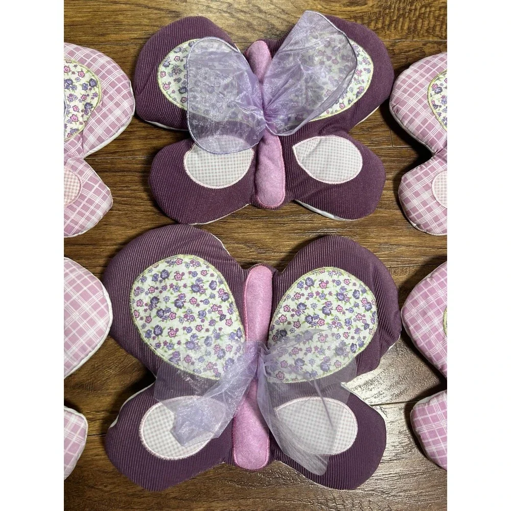 Cocalo Sugar Plum Butterfly Wall Hanging Purple Pink Flower Decor Baby Nursery 6